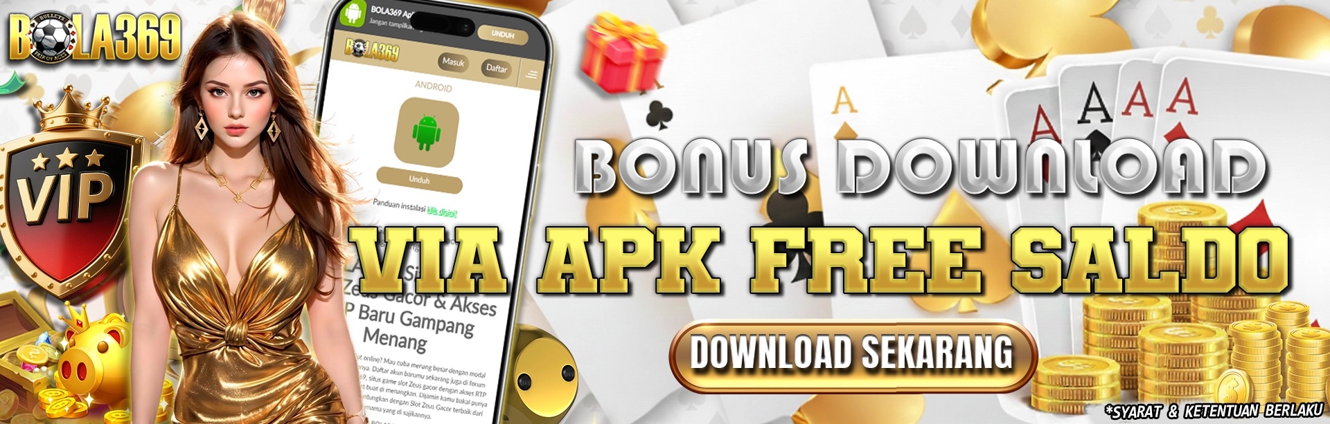 BONUS DOWNLOAD VIA APK FREE SALDO Bola369